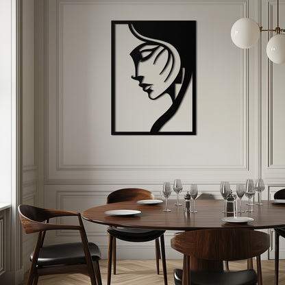 Elegant Woman Silhouette Metal Wall Art – Stylish Female Figure Home Decor- KAF381 - Tampa Home & Garden Store