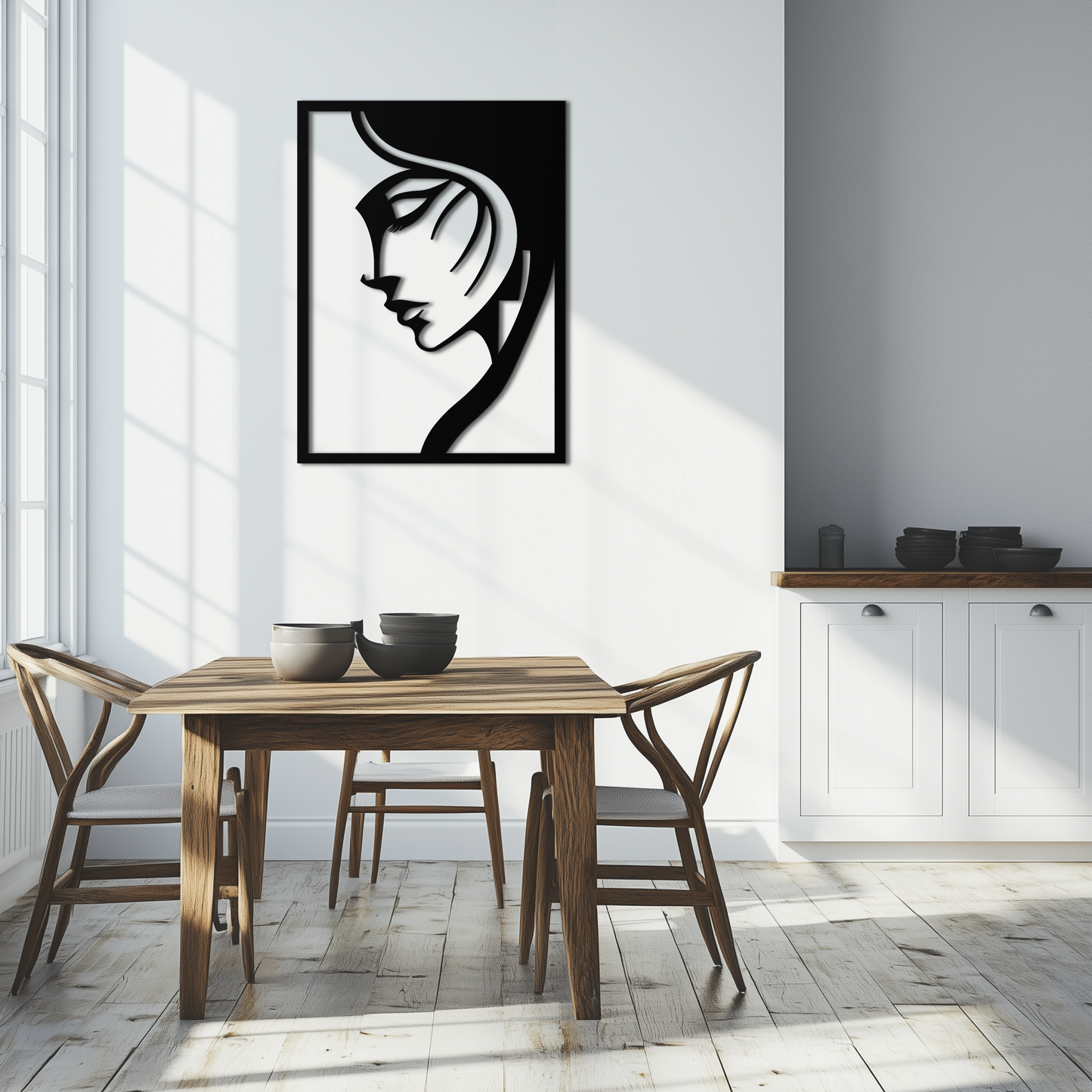 Elegant Woman Silhouette Metal Wall Art – Stylish Female Figure Home Decor- KAF381 - Tampa Home & Garden Store