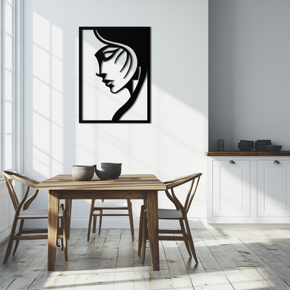 Elegant Woman Silhouette Metal Wall Art – Stylish Female Figure Home Decor- KAF381 - Tampa Home & Garden Store