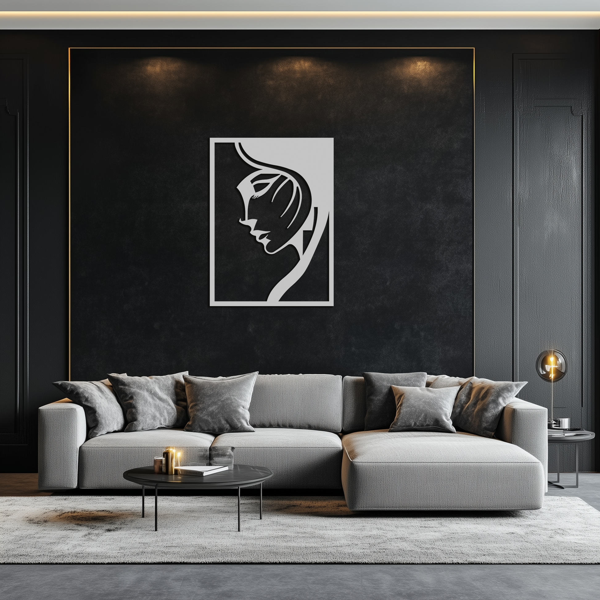 Elegant Woman Silhouette Metal Wall Art – Stylish Female Figure Home Decor- KAF381 - Tampa Home & Garden Store