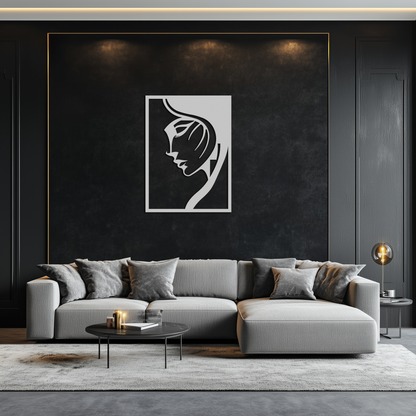 Elegant Woman Silhouette Metal Wall Art – Stylish Female Figure Home Decor- KAF381 - Tampa Home & Garden Store