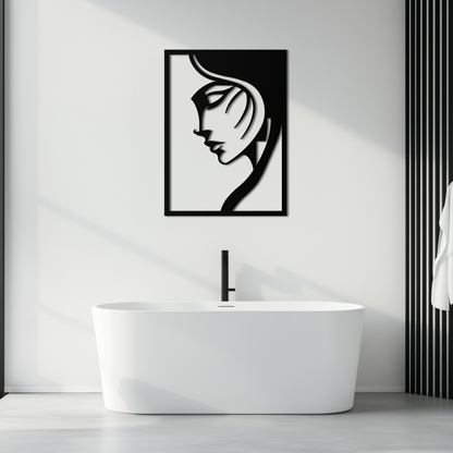 Elegant Woman Silhouette Metal Wall Art – Stylish Female Figure Home Decor- KAF381 - Tampa Home & Garden Store
