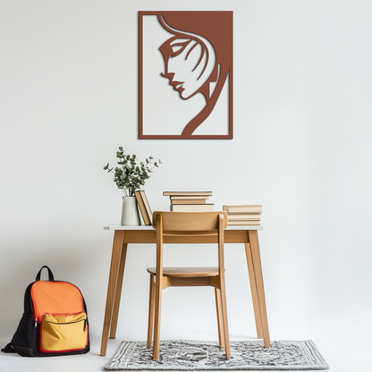 Elegant Woman Silhouette Metal Wall Art – Stylish Female Figure Home Decor- KAF381 - Tampa Home & Garden Store