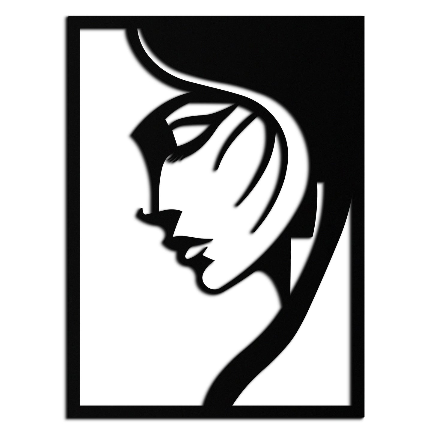 Elegant Woman Silhouette Metal Wall Art – Stylish Female Figure Home Decor- KAF381 - Tampa Home & Garden Store