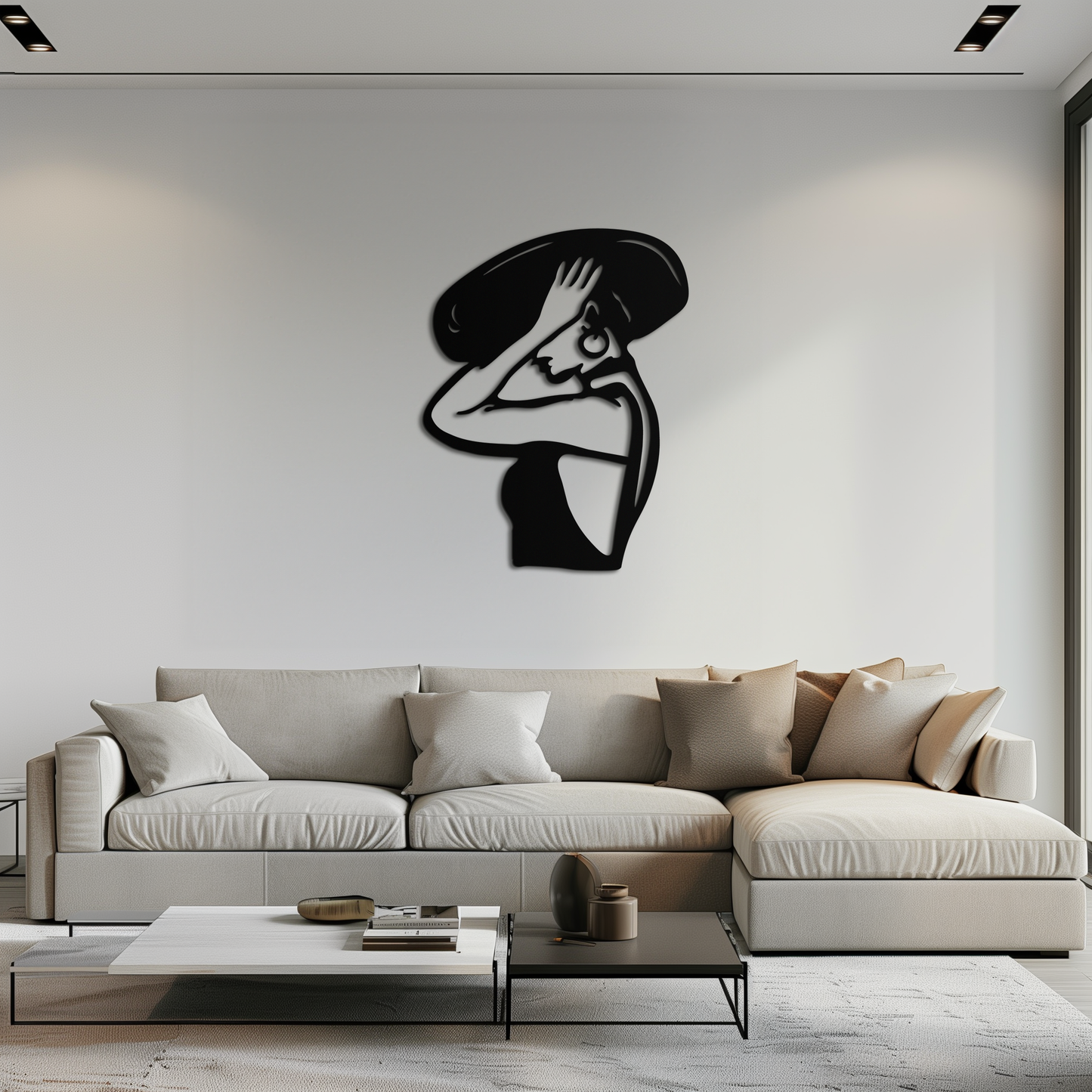 Elegant Woman with Hat Metal Wall Art – Fashion-Inspired Silhouette Décor- KAF651 - Tampa Home & Garden Store