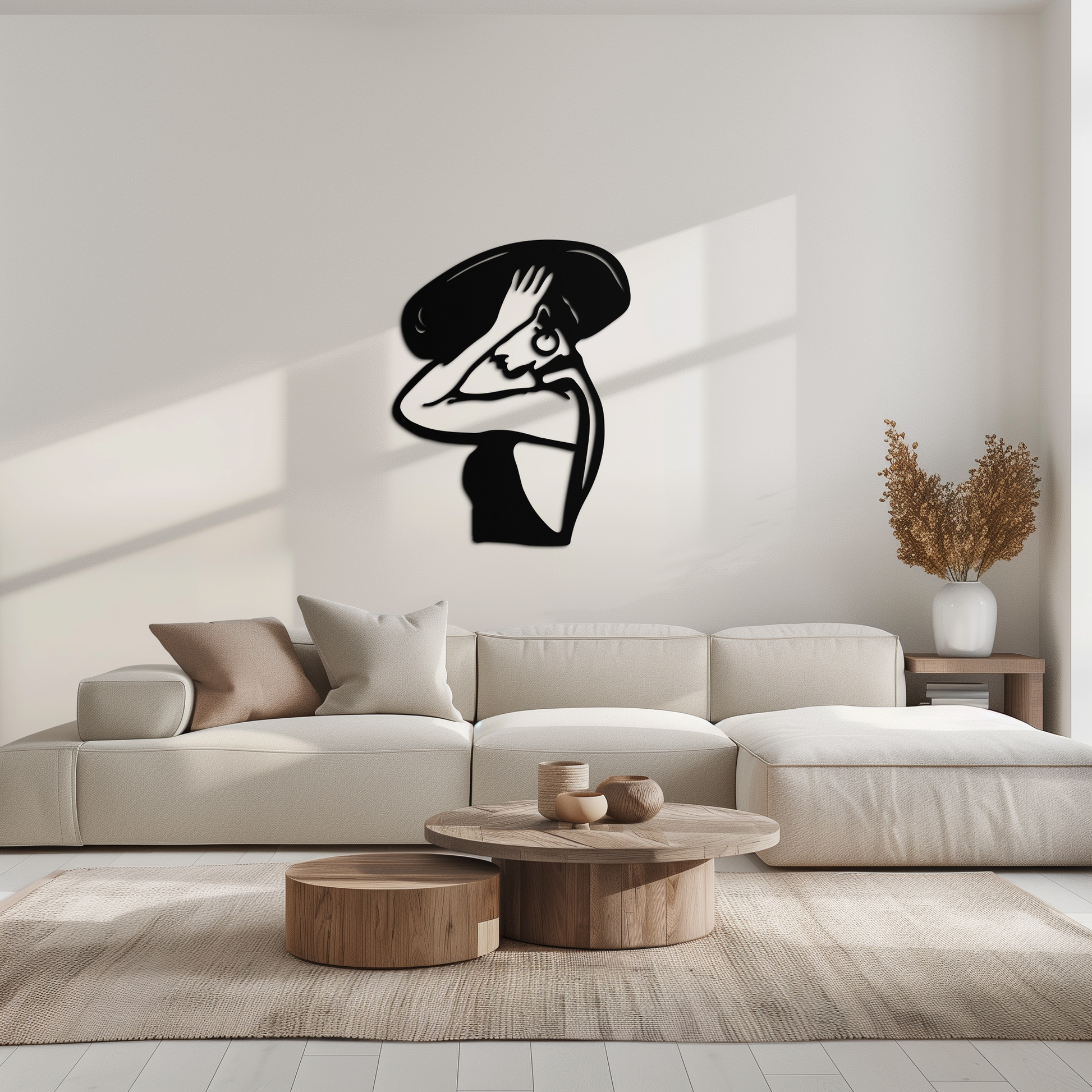 Elegant Woman with Hat Metal Wall Art – Fashion-Inspired Silhouette Décor- KAF651 - Tampa Home & Garden Store