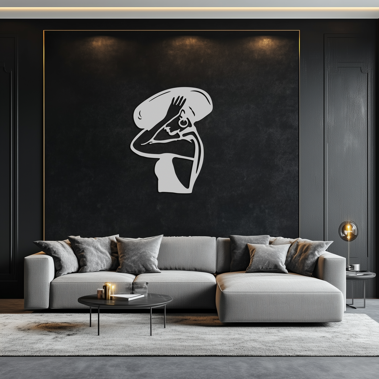 Elegant Woman with Hat Metal Wall Art – Fashion-Inspired Silhouette Décor- KAF651 - Tampa Home & Garden Store