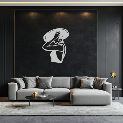 Elegant Woman with Hat Metal Wall Art – Fashion-Inspired Silhouette Décor- KAF651 - Tampa Home & Garden Store