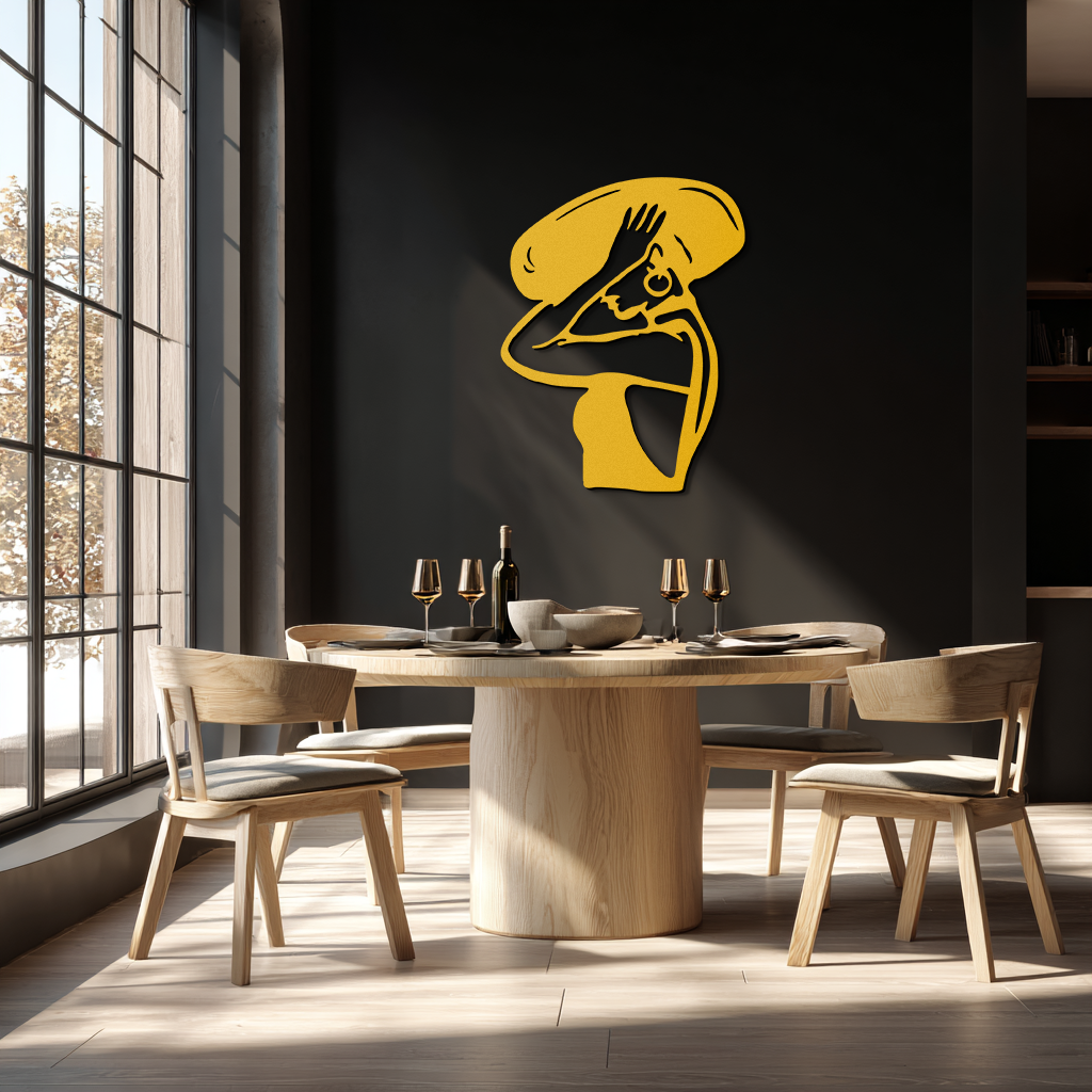 Elegant Woman with Hat Metal Wall Art – Fashion-Inspired Silhouette Décor- KAF651 - Tampa Home & Garden Store