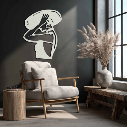 Elegant Woman with Hat Metal Wall Art – Fashion-Inspired Silhouette Décor- KAF651 - Tampa Home & Garden Store