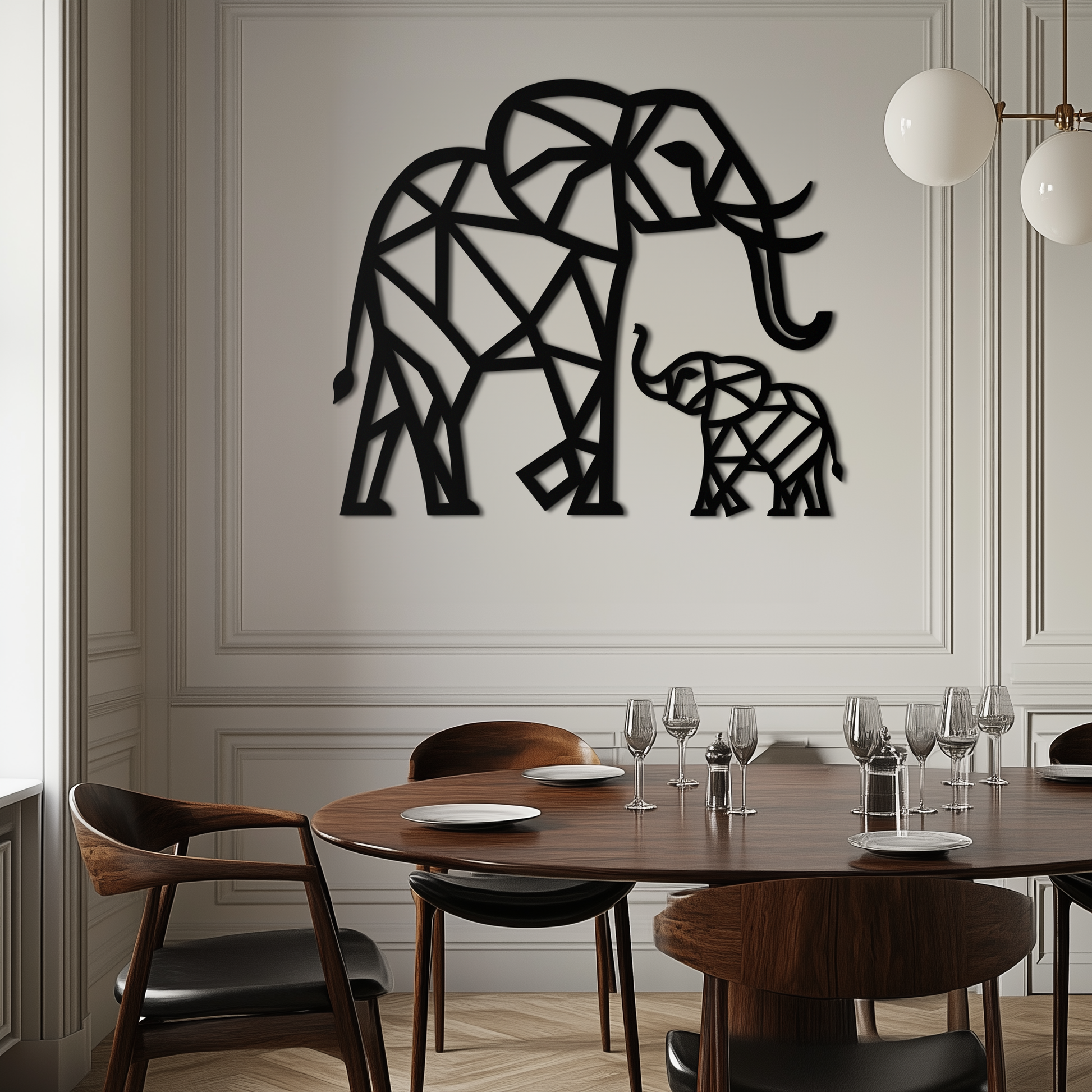 Elephant Family Metal Wall Art – Mom and Calves Silhouette Steel Decor for Nature and Animal Lovers- KAF337 - Tampa Home & Garden Store