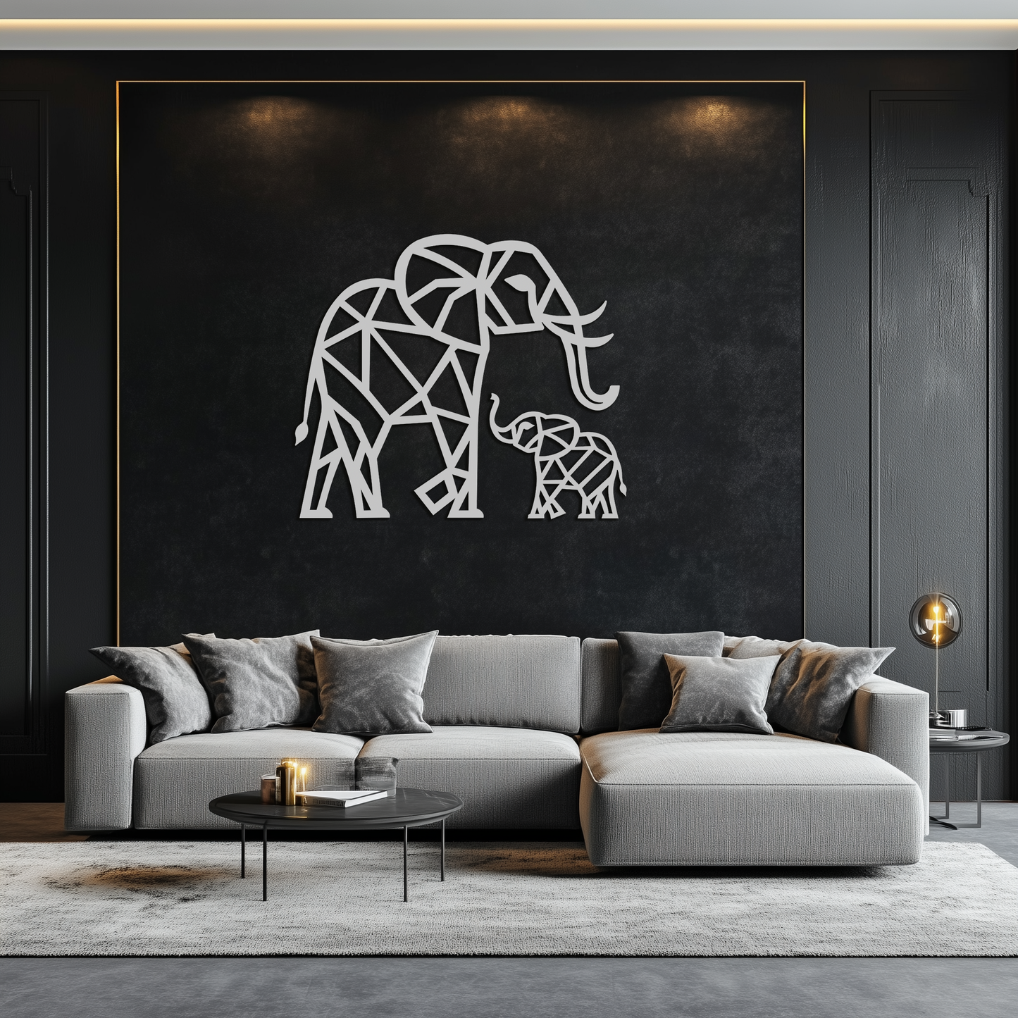 Elephant Family Metal Wall Art – Mom and Calves Silhouette Steel Decor for Nature and Animal Lovers- KAF337 - Tampa Home & Garden Store