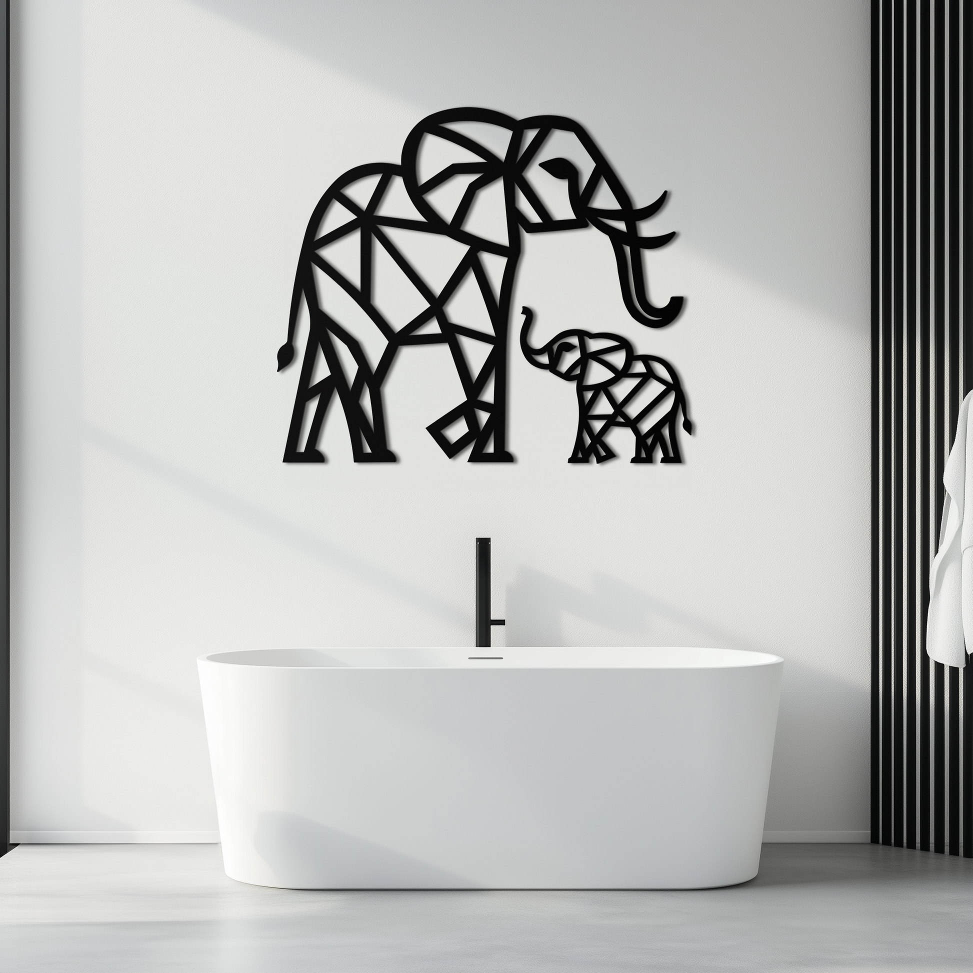 Elephant Family Metal Wall Art – Mom and Calves Silhouette Steel Decor for Nature and Animal Lovers- KAF337 - Tampa Home & Garden Store