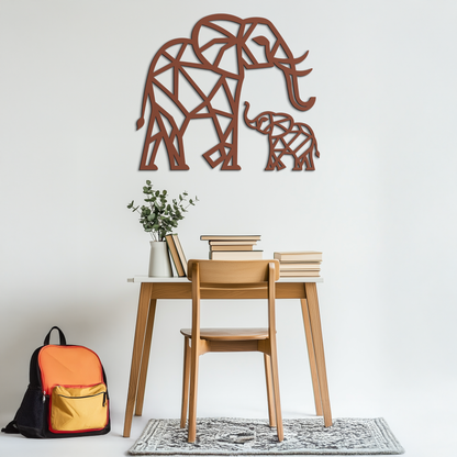 Elephant Family Metal Wall Art – Mom and Calves Silhouette Steel Decor for Nature and Animal Lovers- KAF337 - Tampa Home & Garden Store