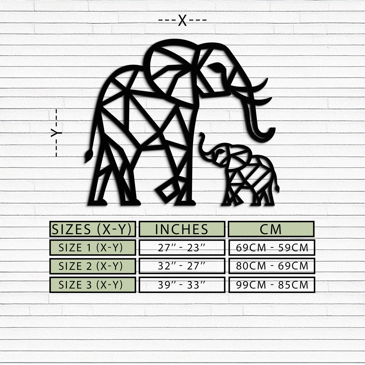 Elephant Family Metal Wall Art – Mom and Calves Silhouette Steel Decor for Nature and Animal Lovers- KAF337 - Tampa Home & Garden Store
