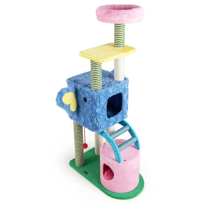 Elephant Themed Cat Tree with Multi Level Condos