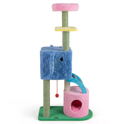 Elephant Themed Cat Tree with Multi Level Condos
