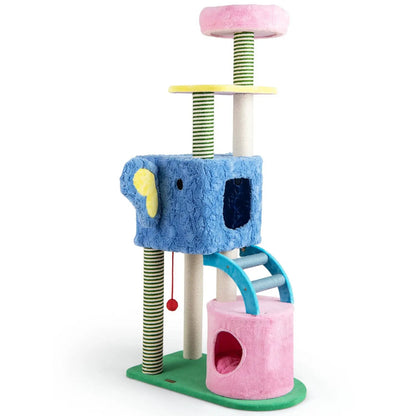 Elephant Themed Cat Tree with Multi Level Condos