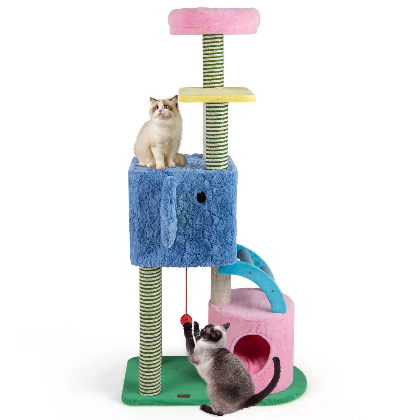 Elephant Themed Cat Tree with Multi Level Condos