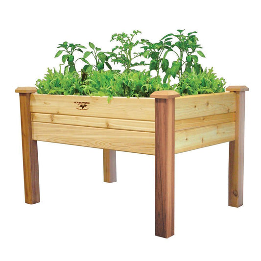 Elevated 2Ft x 4-Ft Cedar Wood Raised Garden Bed Planter Box - Unfinished - Tampa Home & Garden Store