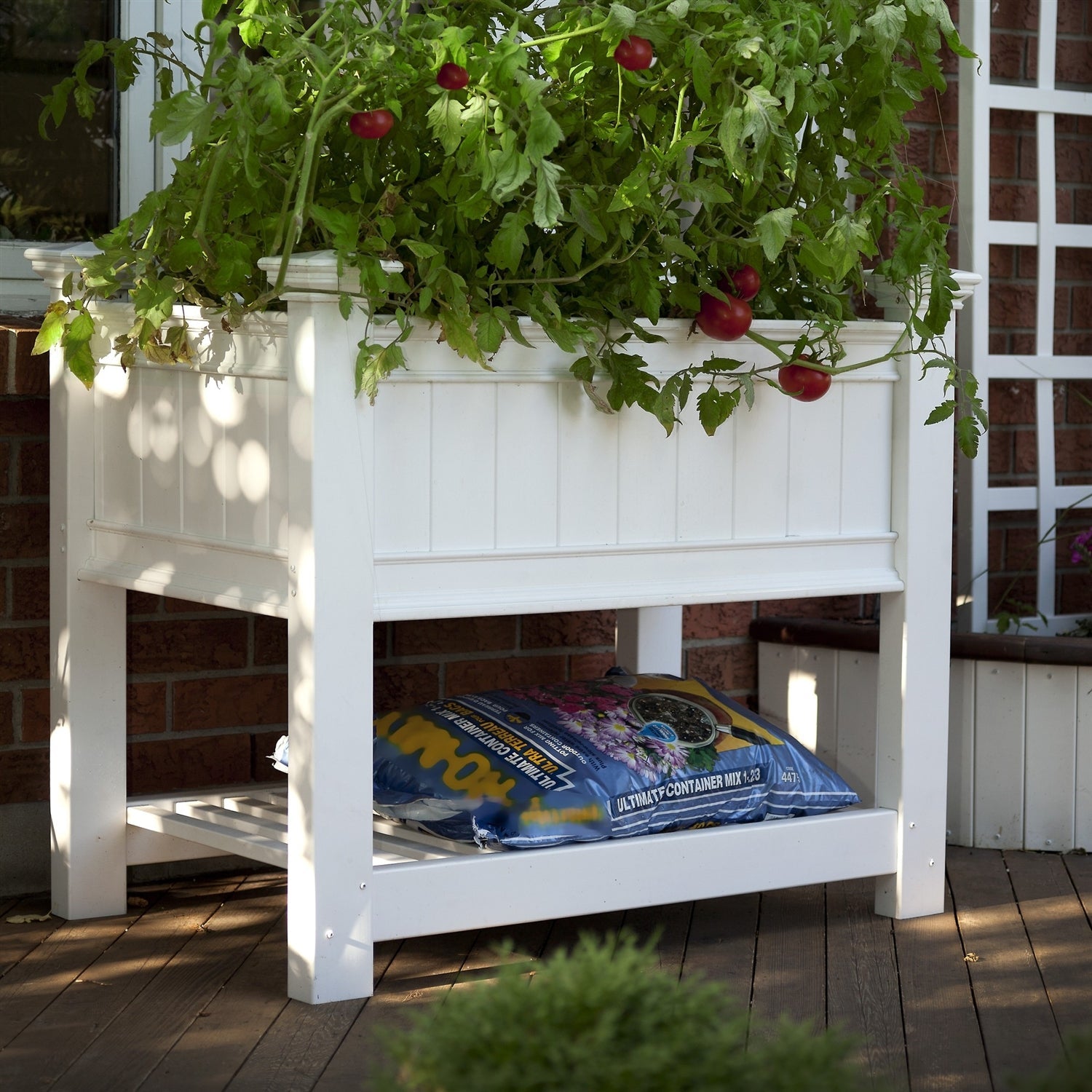 Elevated Planter Raised Grow Bed in White Vinyl - Tampa Home & Garden Store