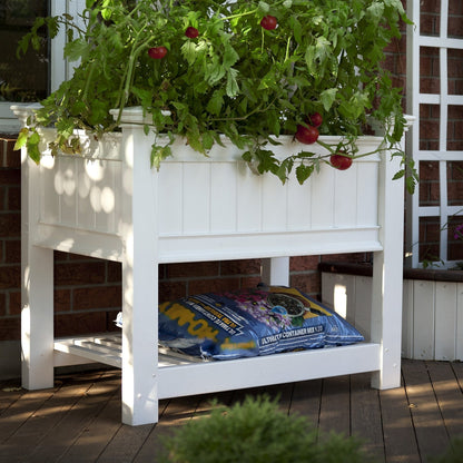 Elevated Planter Raised Grow Bed in White Vinyl - Tampa Home & Garden Store