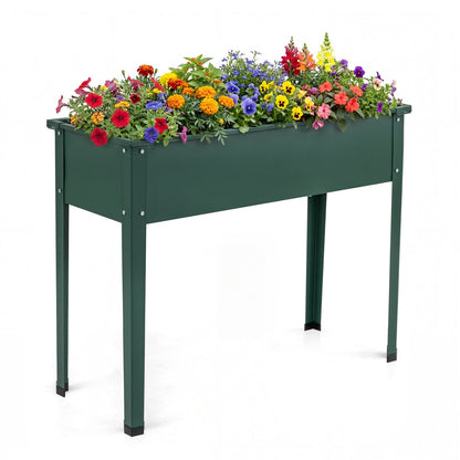 Raised Garden Bed Elevated Metal Planter Box with Legs Drainage Holes