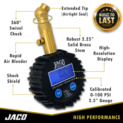 Elite® Digital Tire Pressure Gauge - Professional Accuracy - 100 PSI - Tampa Home & Garden Store
