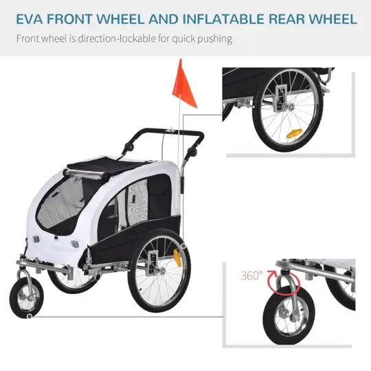 Elite II 2-In-1 Pet Dog Bike Trailer and Stroller - Tampa Home & Garden Store