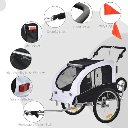 Elite II 2-In-1 Pet Dog Bike Trailer and Stroller - Tampa Home & Garden Store