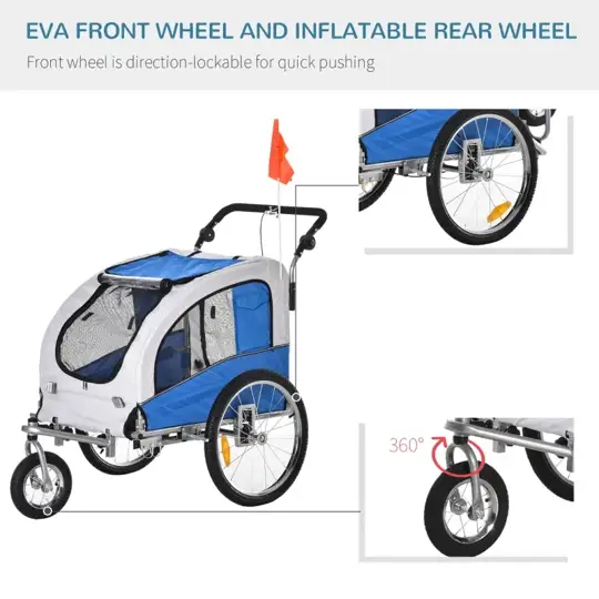 Elite II 2-In-1 Pet Dog Bike Trailer and Stroller - Tampa Home & Garden Store