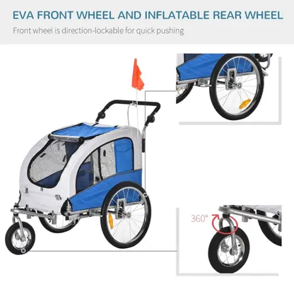 Elite II 2-In-1 Pet Dog Bike Trailer and Stroller - Tampa Home & Garden Store