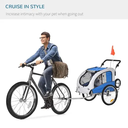 Elite II 2-In-1 Pet Dog Bike Trailer and Stroller - Tampa Home & Garden Store