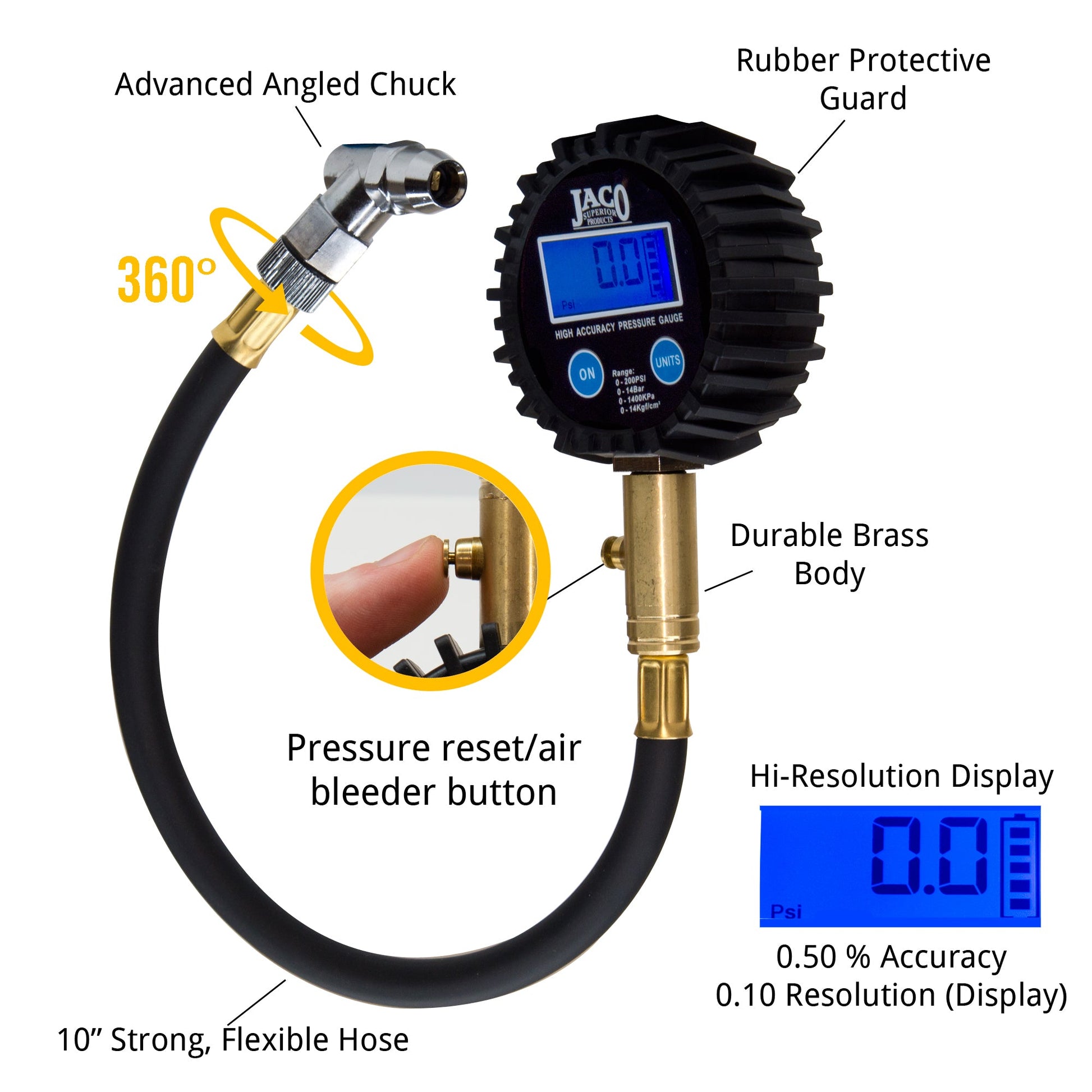 ElitePro™ Digital Tire Pressure Gauge - Professional Accuracy - 200 PSI - Tampa Home & Garden Store