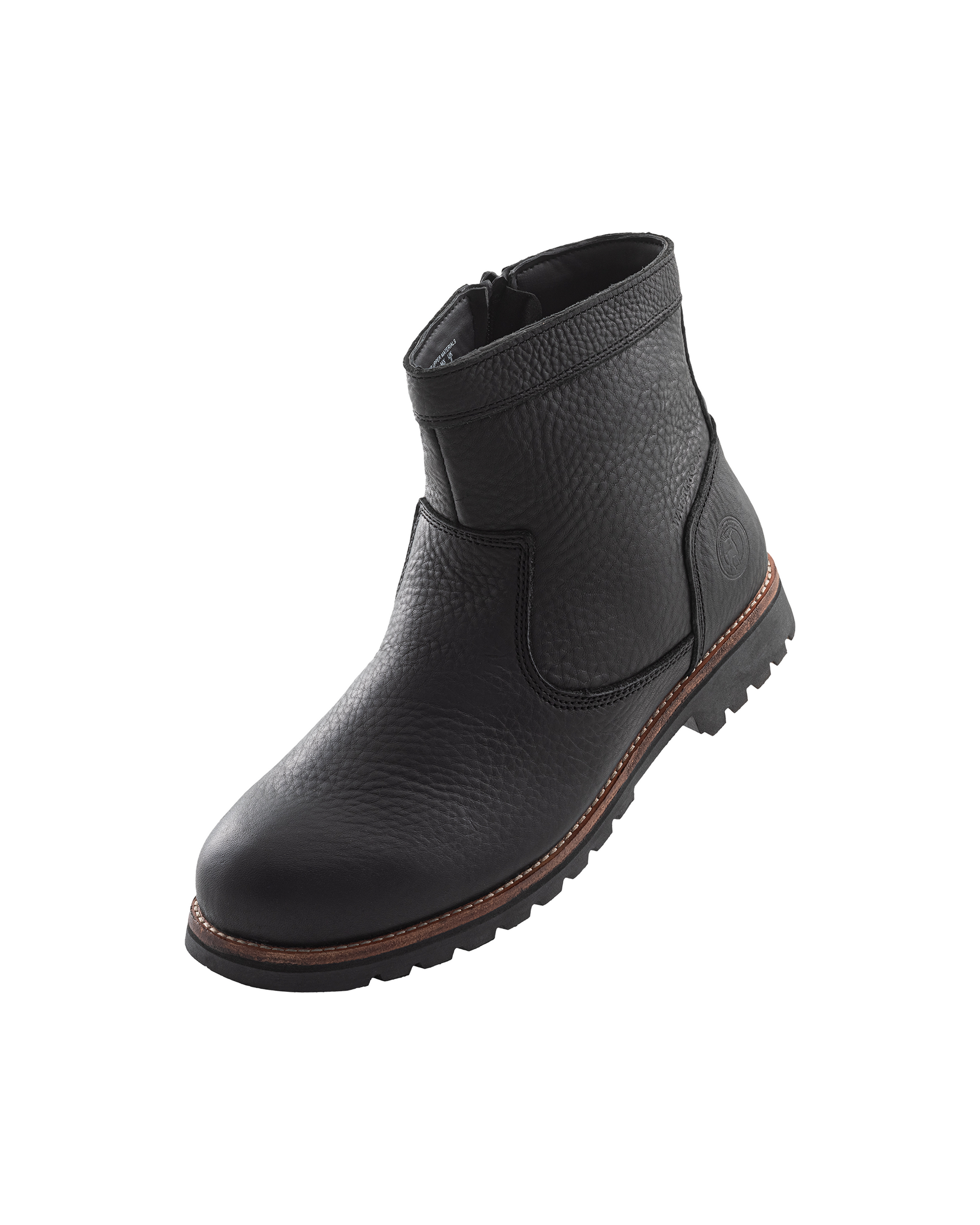Elk Woods Black Tumbled Leather Zipped Work Boots [R84438] - Tampa Home & Garden Store