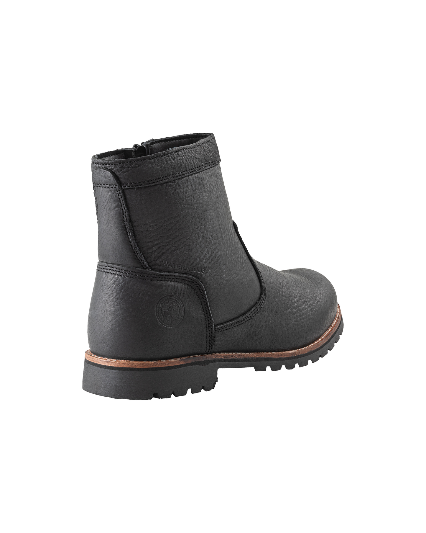 Elk Woods Black Tumbled Leather Zipped Work Boots [R84438] - Tampa Home & Garden Store