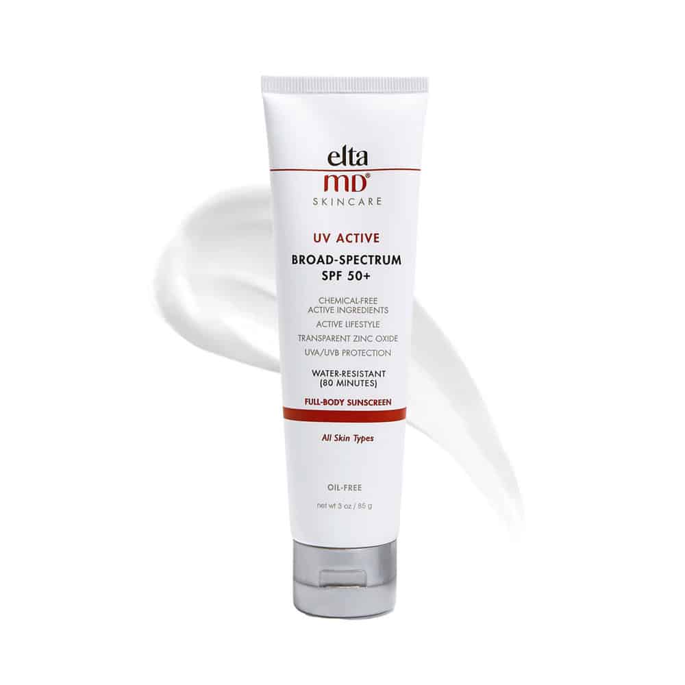 EltaMD UV Active Broad-Spectrum SPF 50+ sunscreen tube white with red logo 3 oz all skin types on Tampa Home & Garden Store
