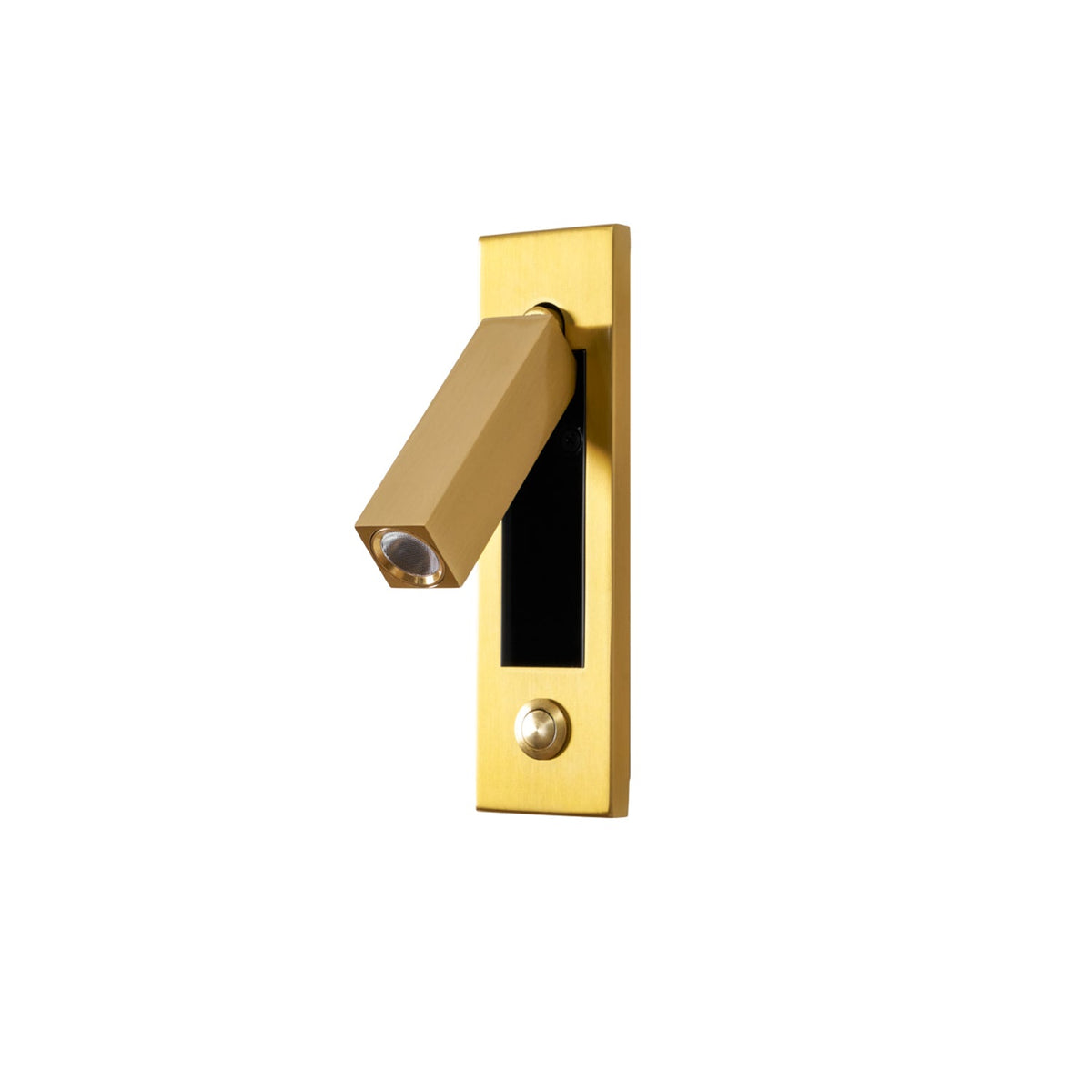 Recessed folding bedside wall sconce with warm LED brass finish on Tampa Home & Garden Store