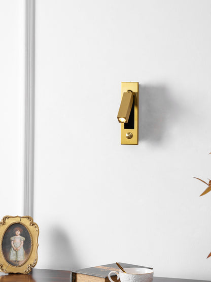 Recessed folding bedside wall sconce in brass with adjustable arm and warm LED light by Moktan Sabai on Tampa Home & Garden Store