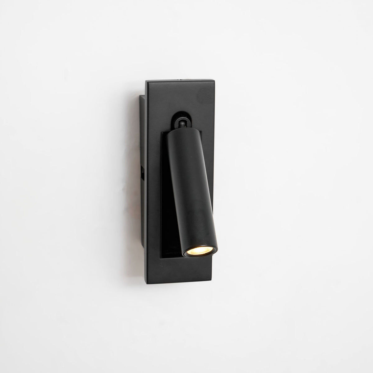 Recessed folding bedside wall sconce with warm LED in black finish, Moktan Sabai on Tampa Home & Garden Store