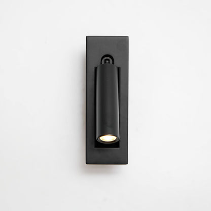 Black recessed folding bedside wall sconce with warm LED cylindrical head on Tampa Home & Garden Store