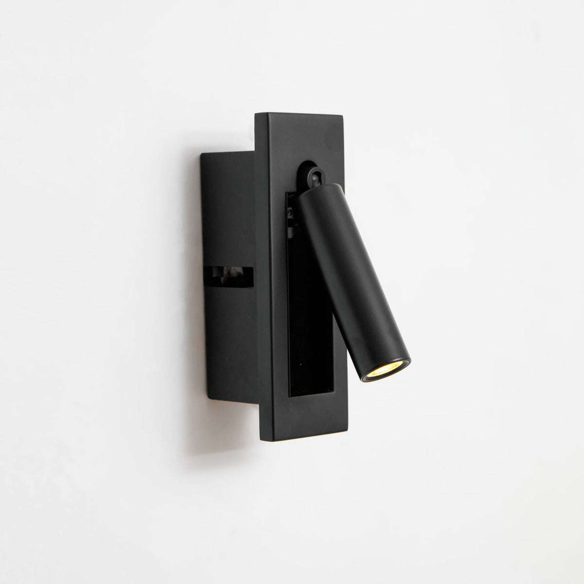 Recessed folding bedside wall sconce in black metal with warm LED by Moktan Sabai on Tampa Home & Garden Store