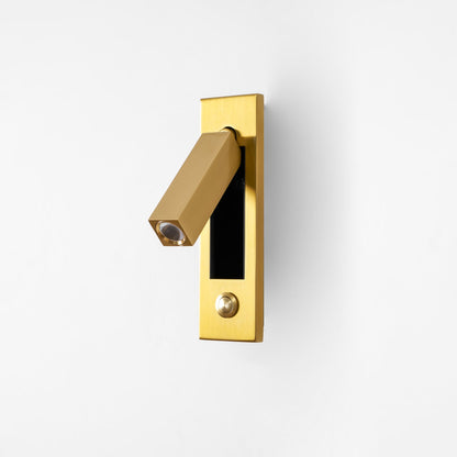 Recessed folding bedside wall sconce in brass with warm LED flush reading light on Tampa Home & Garden Store