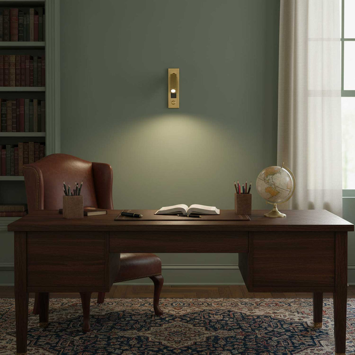 Recessed folding bedside wall sconce with warm LED by Moktan Sabai flush reading light on Tampa Home & Garden Store