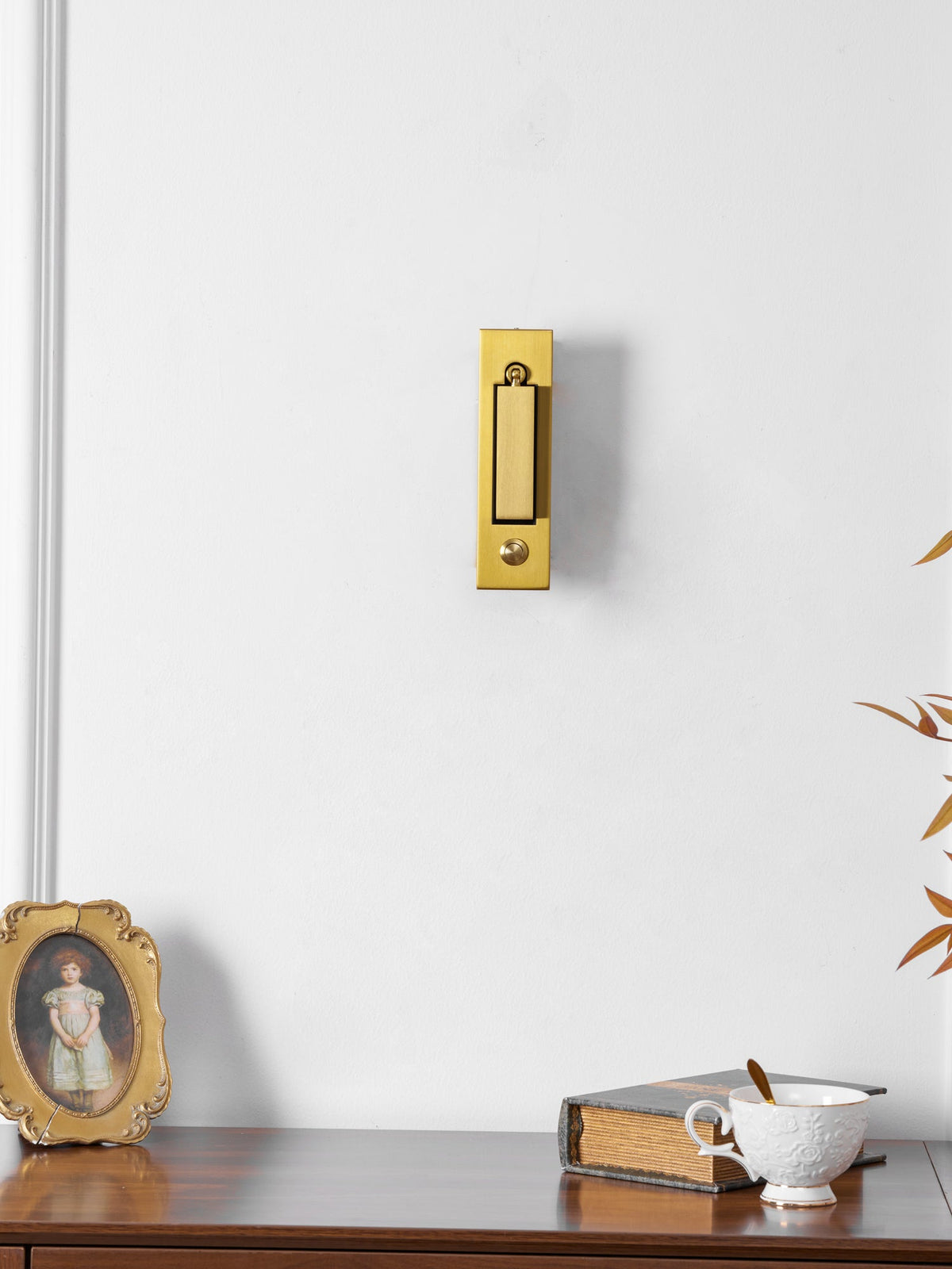 Recessed Folding Bedside Wall Sconce brass finish with warm LED Moktan Sabai on Tampa Home & Garden Store
