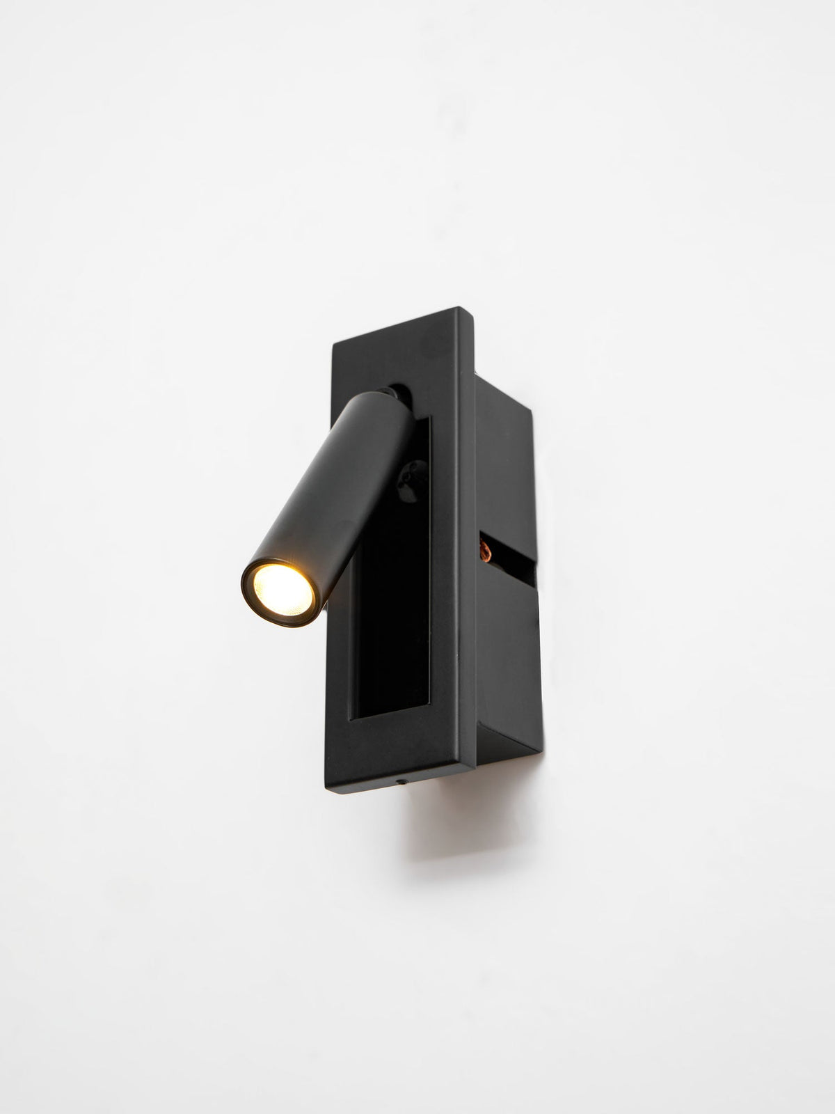 Recessed Folding Bedside Wall Sconce by Moktan Sabai, black metal, warm LED on Tampa Home & Garden Store