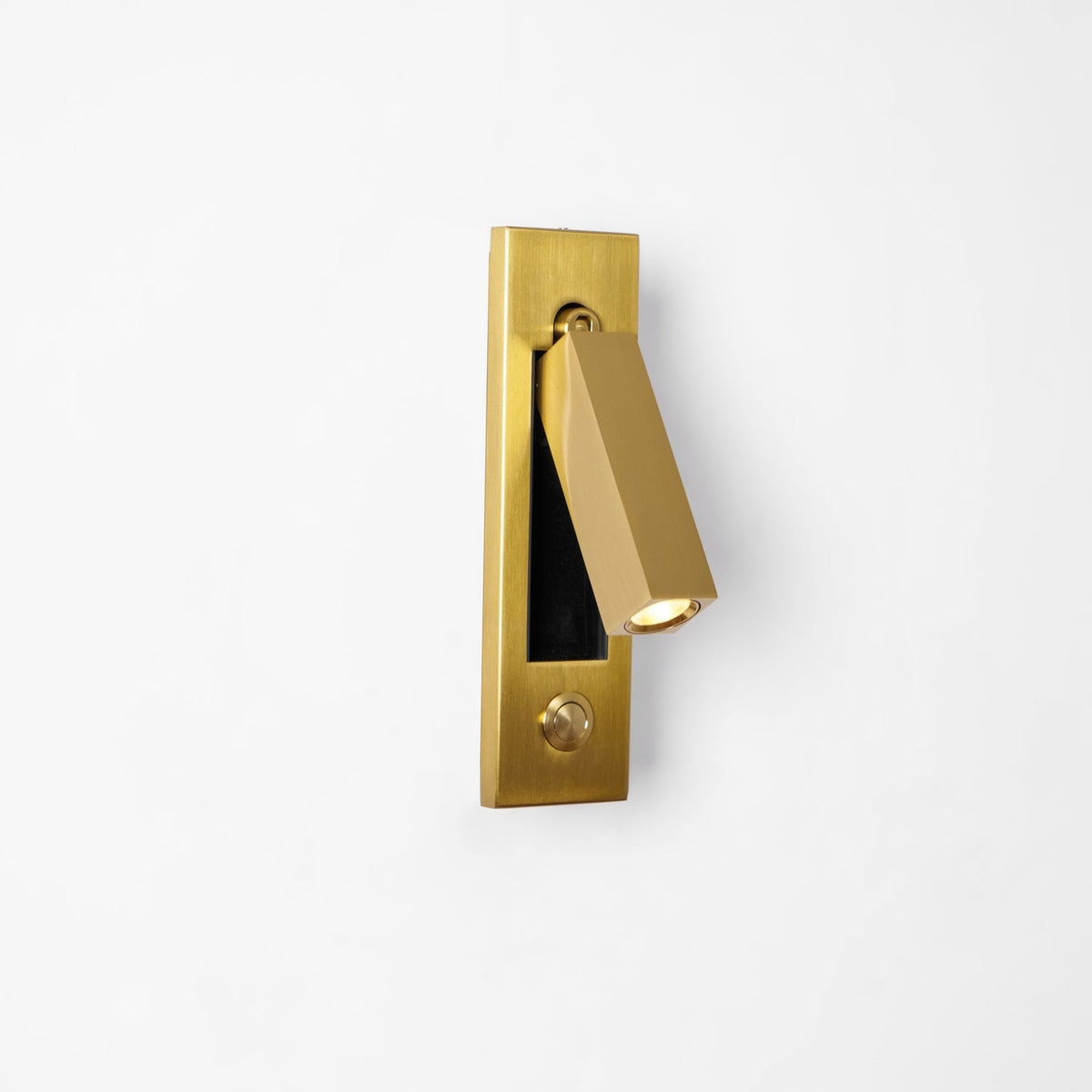 Recessed folding bedside wall sconce brass finish with warm LED Moktan Sabai on Tampa Home & Garden Store