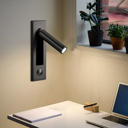 Recessed folding bedside wall sconce Moktan Sabai, black metal, warm LED wall light on Tampa Home & Garden Store