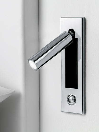 Recessed folding bedside wall sconce with warm LED Moktan Sabai chrome, adjustable lamp on Tampa Home & Garden Store