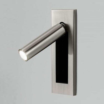 Wall light Moktan Sabai recessed folding bedside sconce with warm LED, brushed steel on Tampa Home & Garden Store